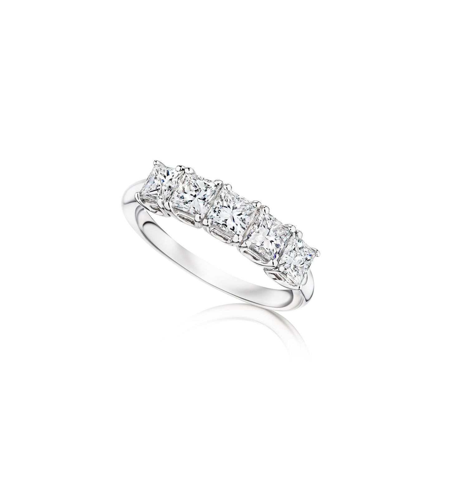 Princess Cut Diamond Band in White Gold