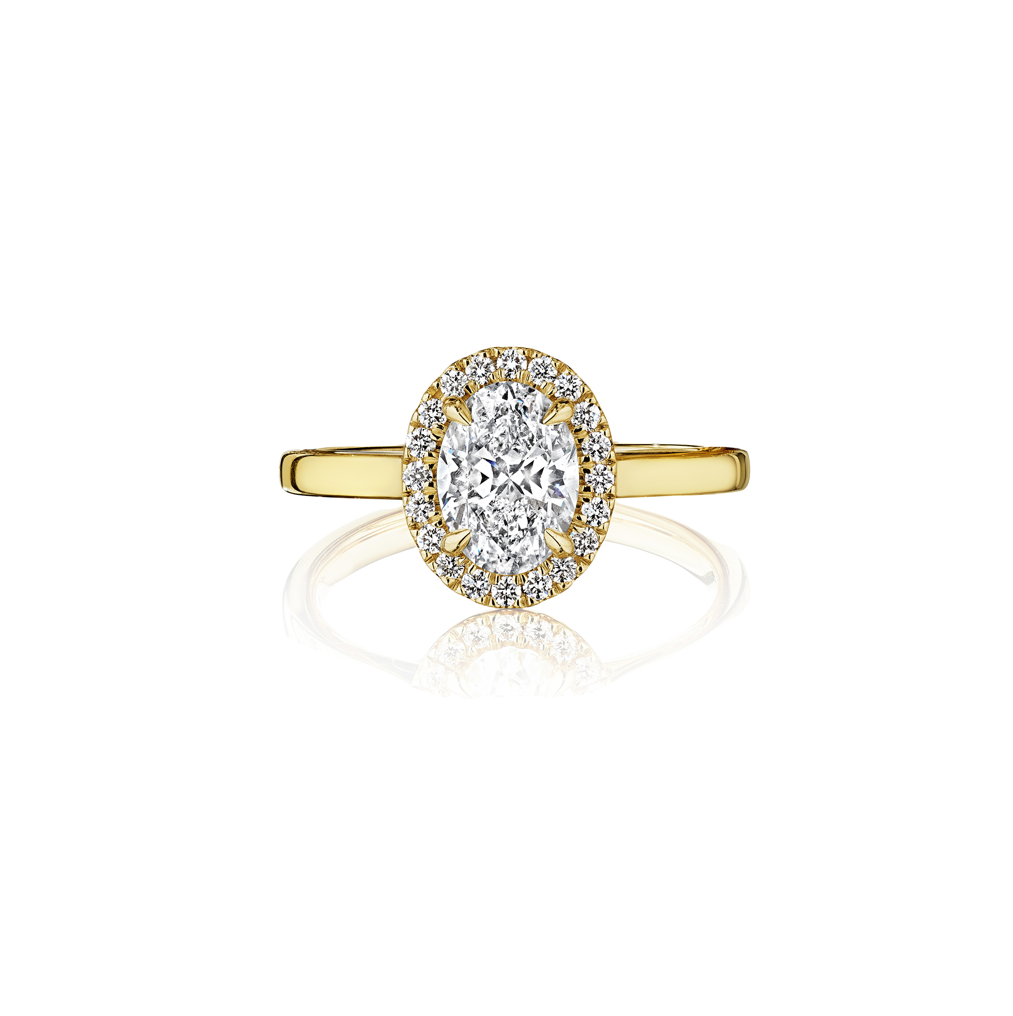Fink's Exclusive Oval with Diamond Halo Engagement Ring