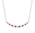 White Gold Ruby and Diamond Curved Bar Necklace