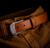 William Henry Damascus Belt Buckle on Tan Leather Belt