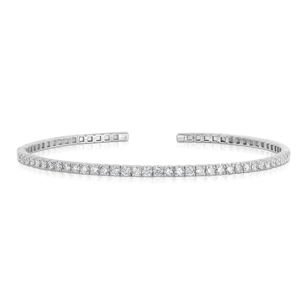 Sabel Collection White Gold Round Diamond Cuff