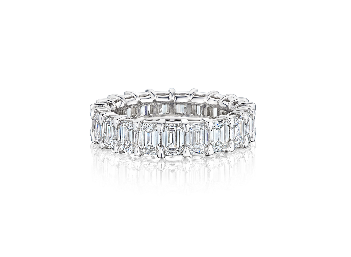 Fink's Exclusive Platinum Emerald Cut Diamond Eternity Band