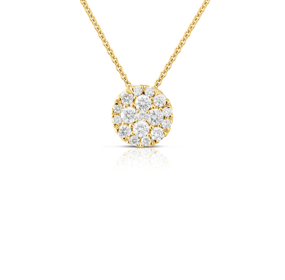 Sabel Collection Yellow Gold Cluster Diamond Pendant