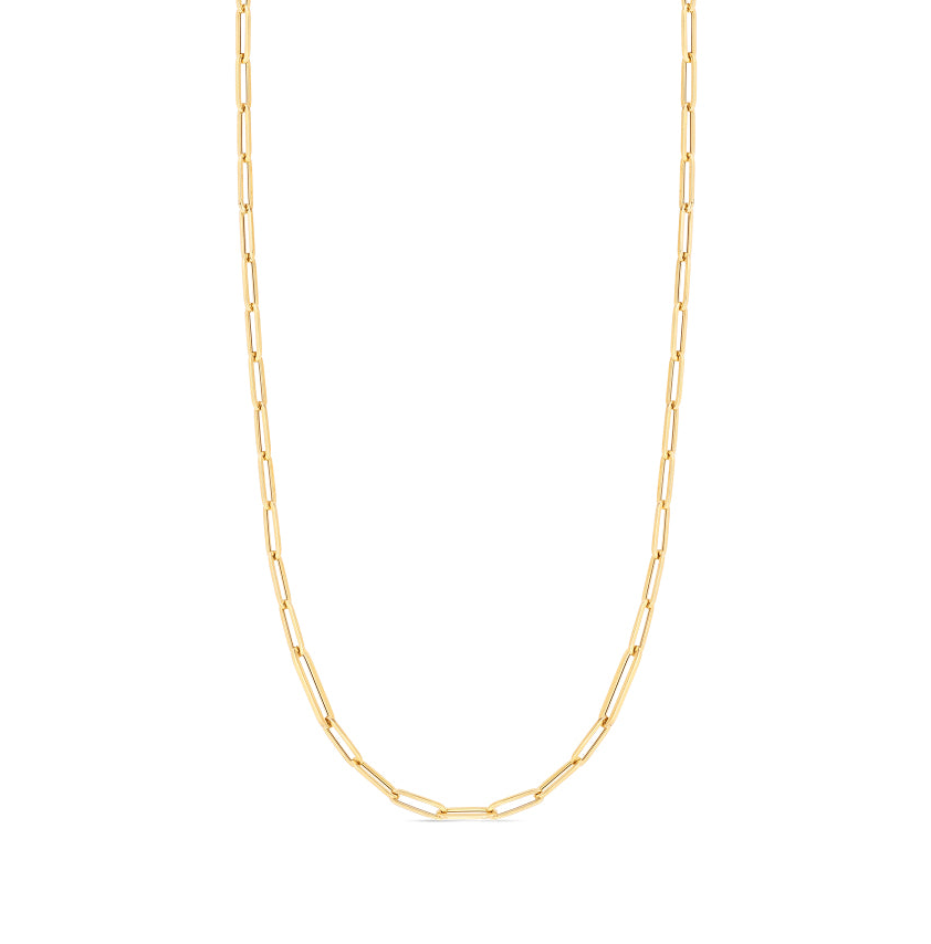 Roberto Coin Designer Gold Paperclip Link Chain, 34
