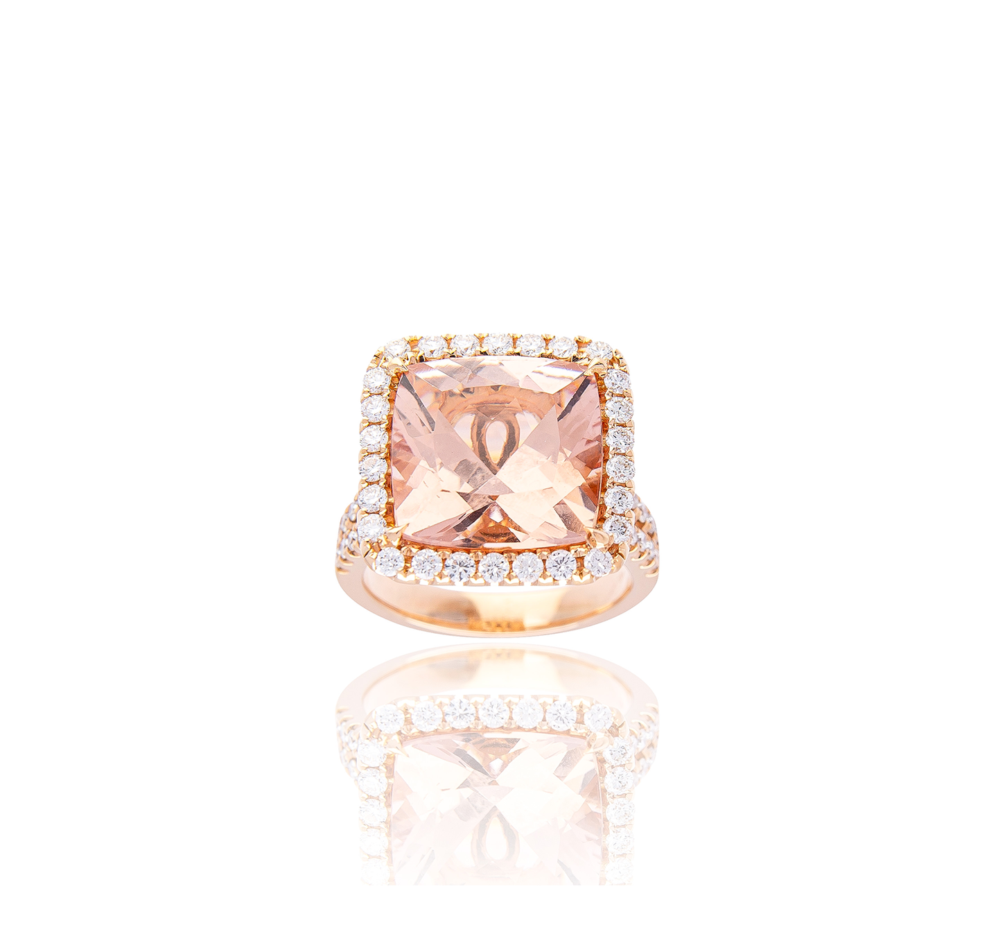 Sabel Collection Rose Gold Morganite Ring with Diamonds