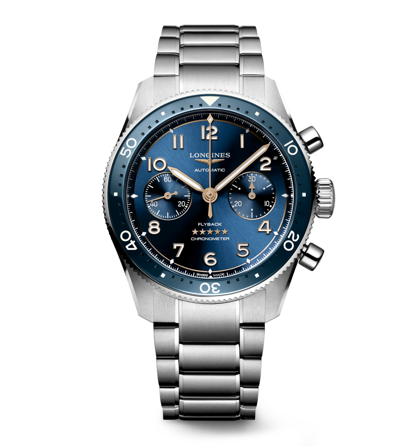 Longines Spirit Flyback 42mm Watch with Blue Dial