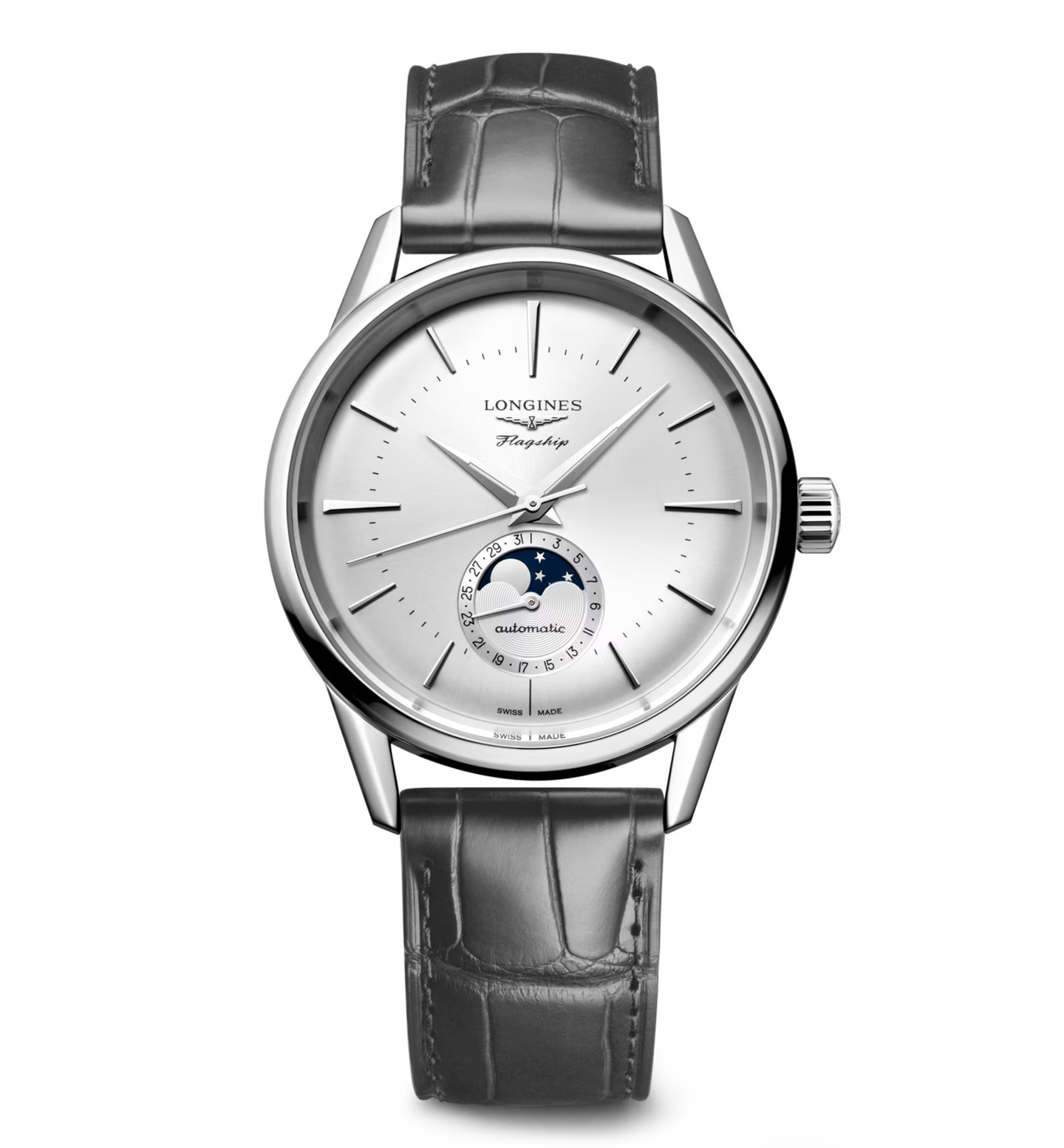 Longines Flagship Heritage 38.50mm Watch with Black Leather Strap