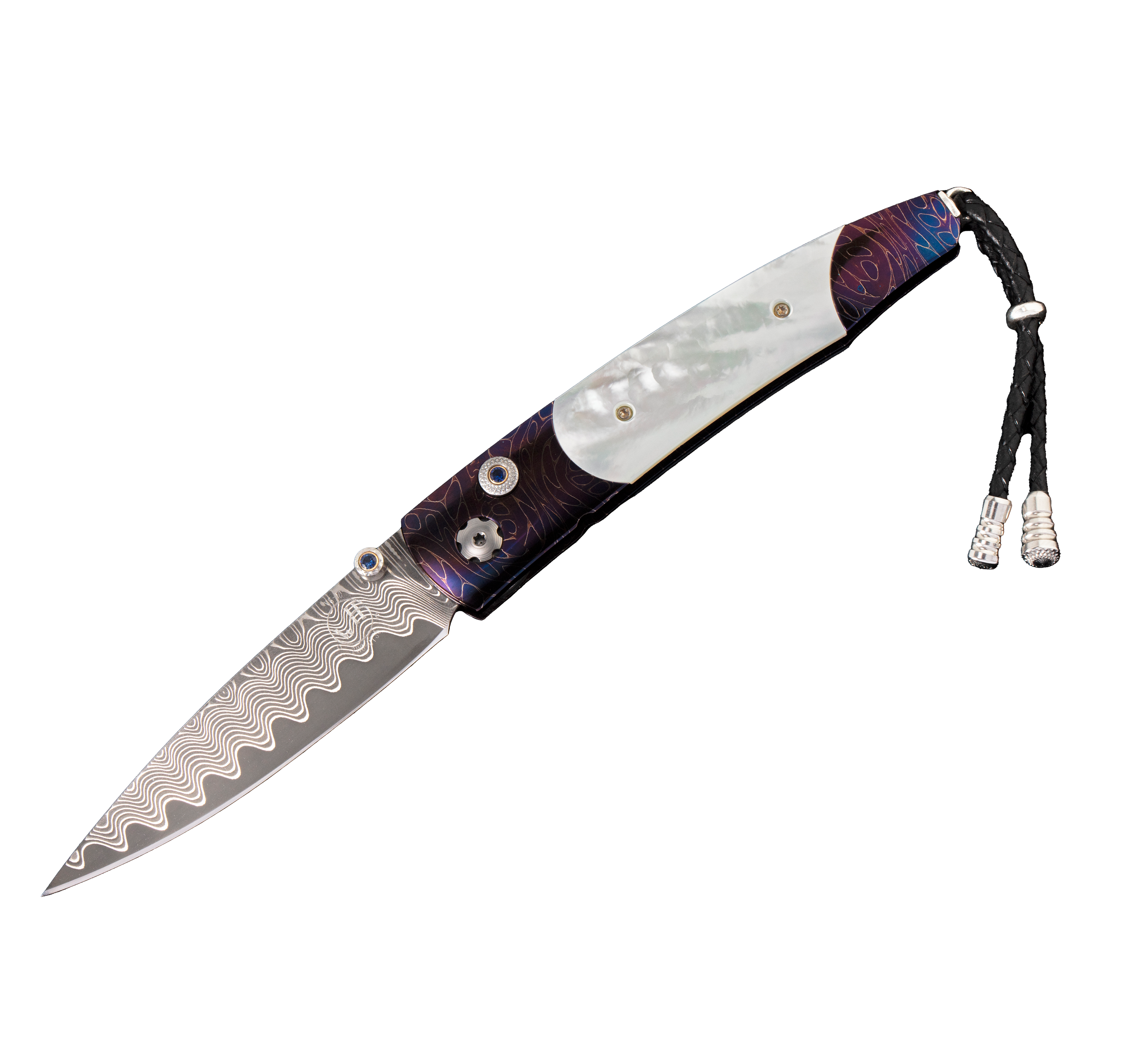 William Henry Blue Sand Pocket Knife | Damascus | Fink's