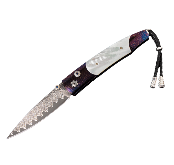 William Henry Blue Sand Pocket Knife | Damascus | Fink's