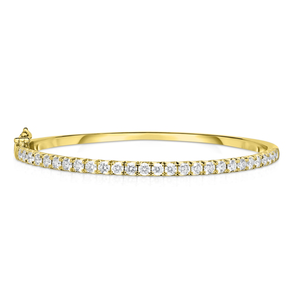 Sabel Collection 14K Yellow Gold Halfway Diamond Bangle