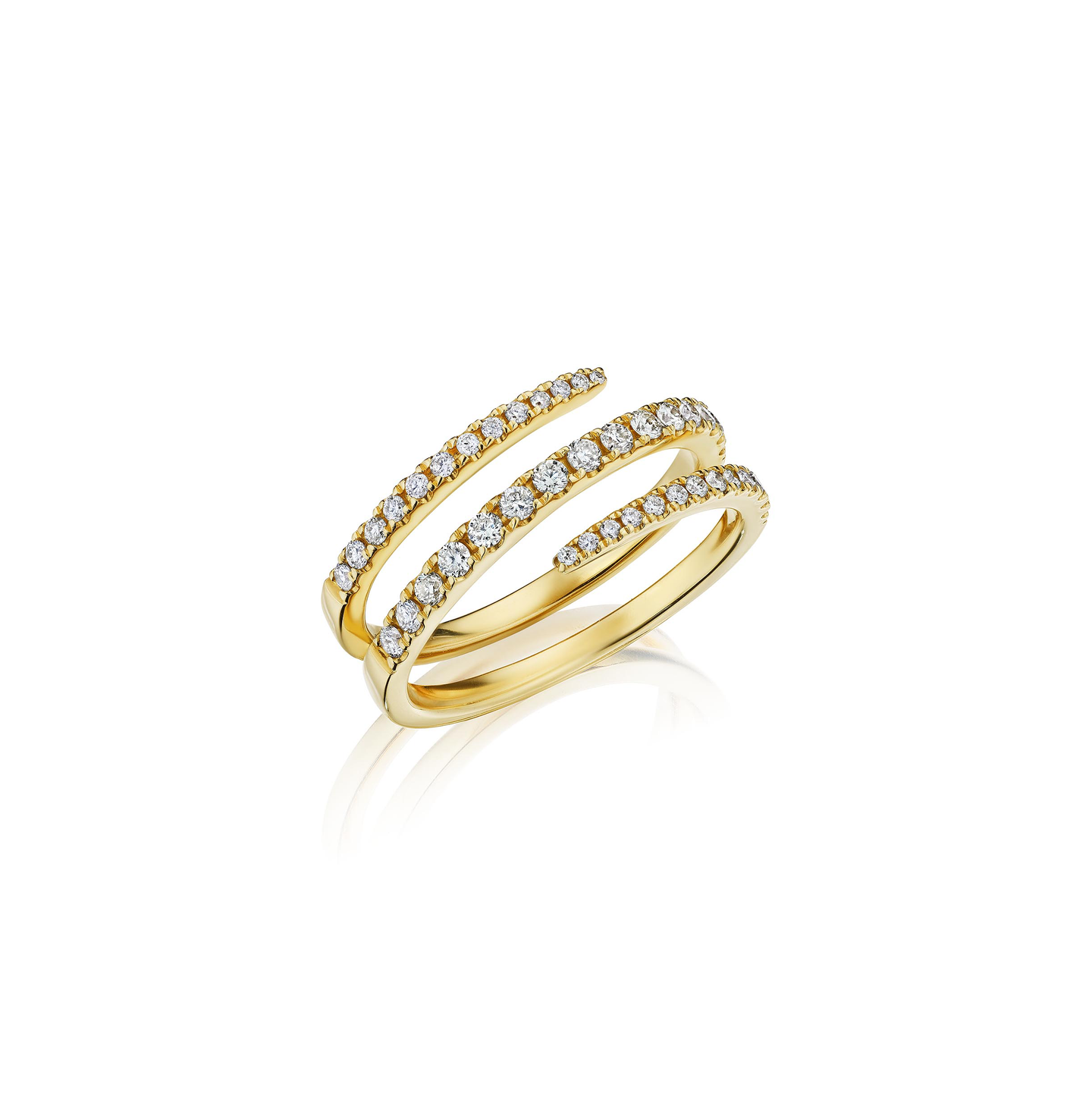 Yellow Gold Spiral Diamond Ring | Fink's