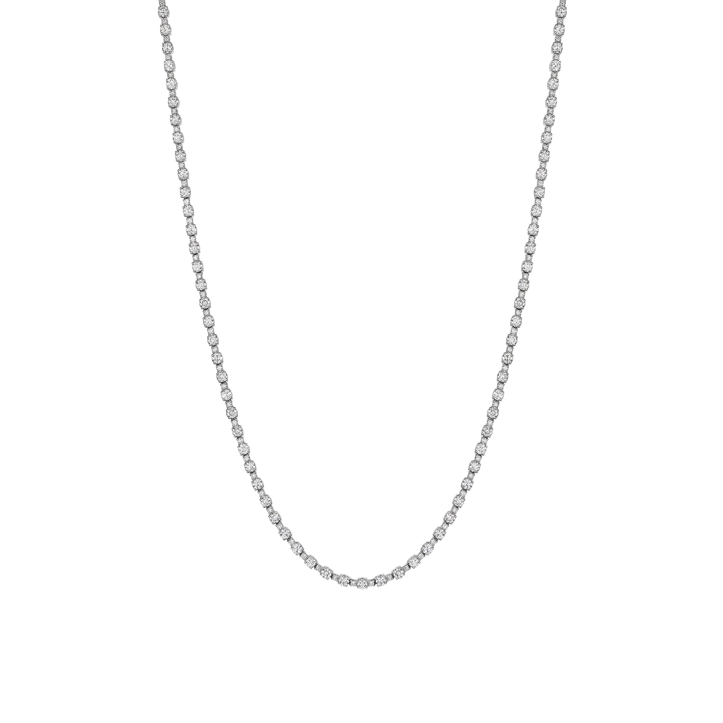 Sabel Collection White Gold Round Diamond Tennis Necklace