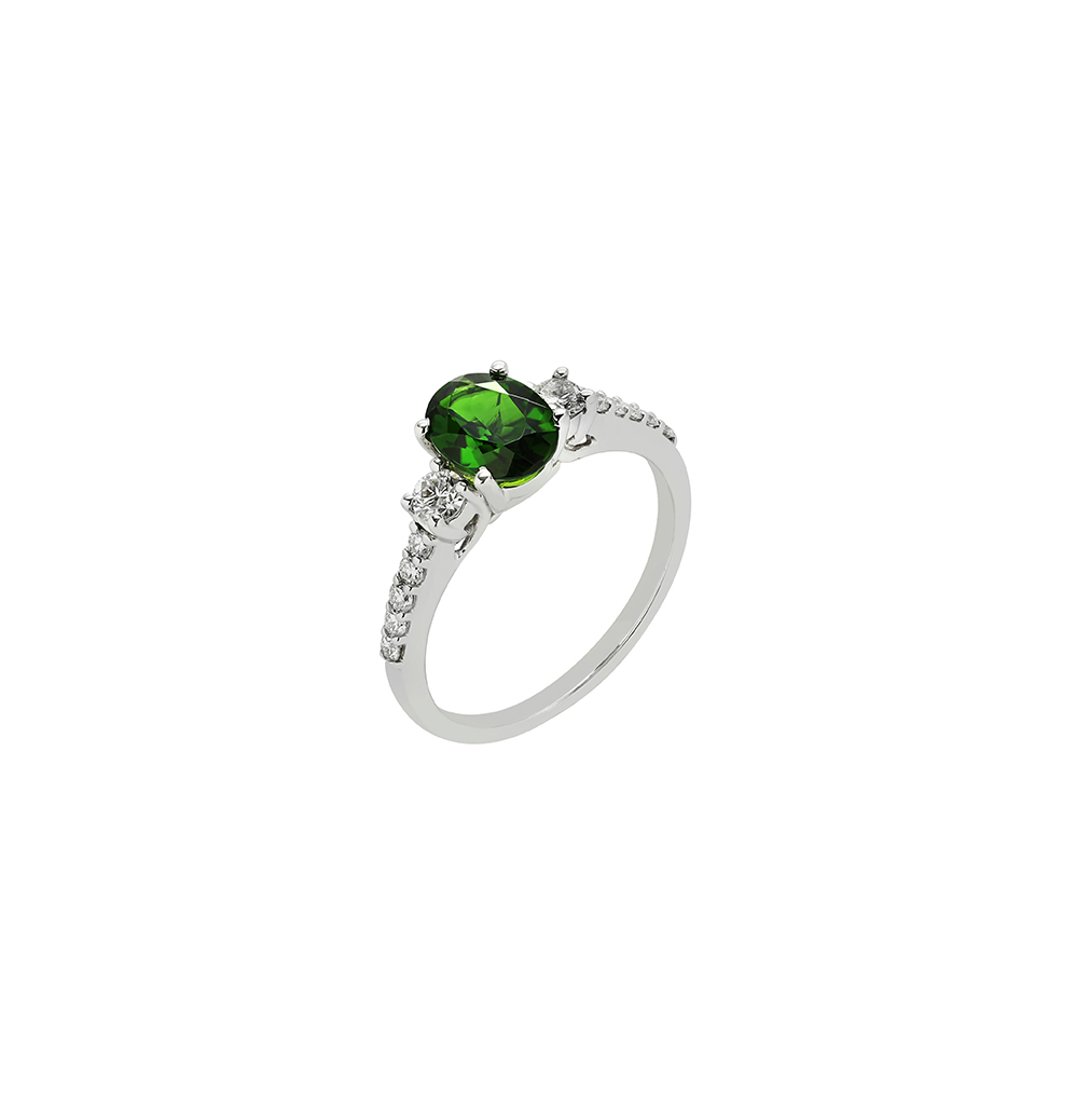 Sabel Collection White Gold Russalite and Diamond Ring