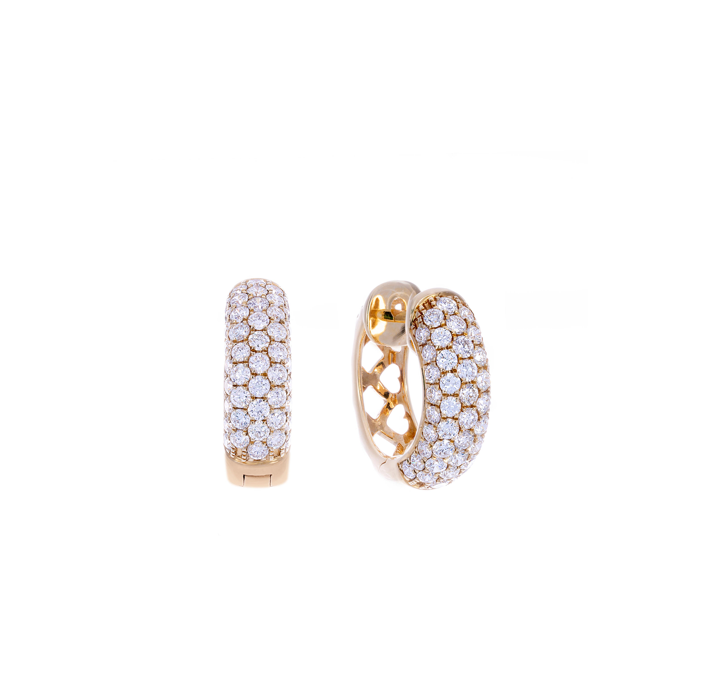 Sabel Collection Yellow Gold Diamond Huggie Hoop Earrings