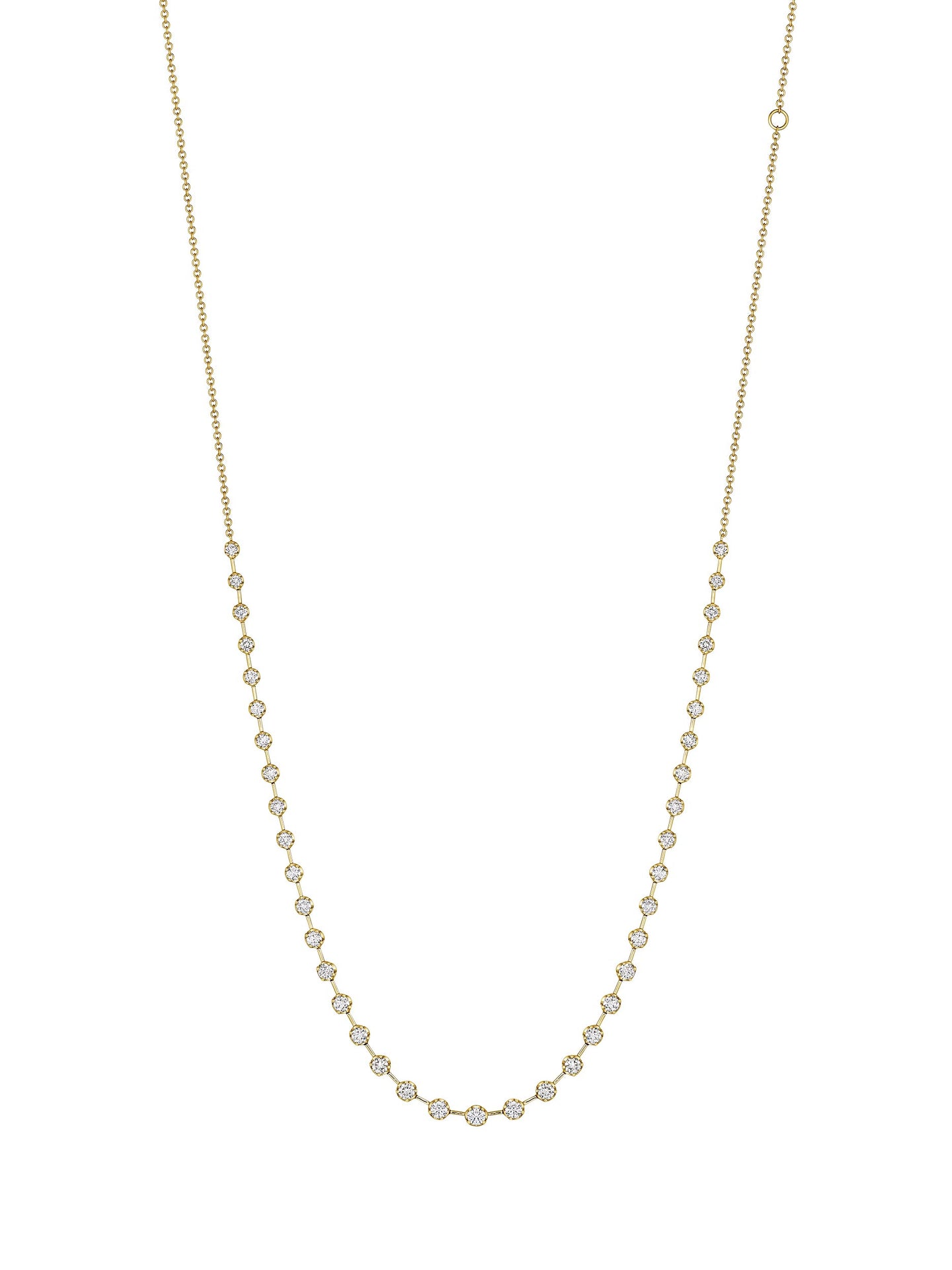 Sabel Collection Yellow Gold Round Diamond Necklace