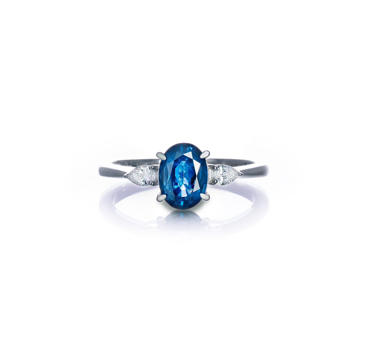 Sabel Collection White Gold Sapphire and Diamond Accent Ring