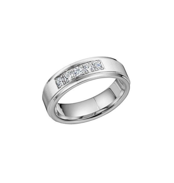 Fink's 14K White Gold Diamond Band, 7.5mm
