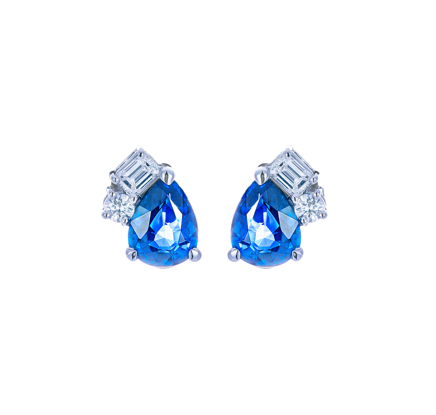 Sabel Collection White Gold Sapphire and Diamond Accent Earrings