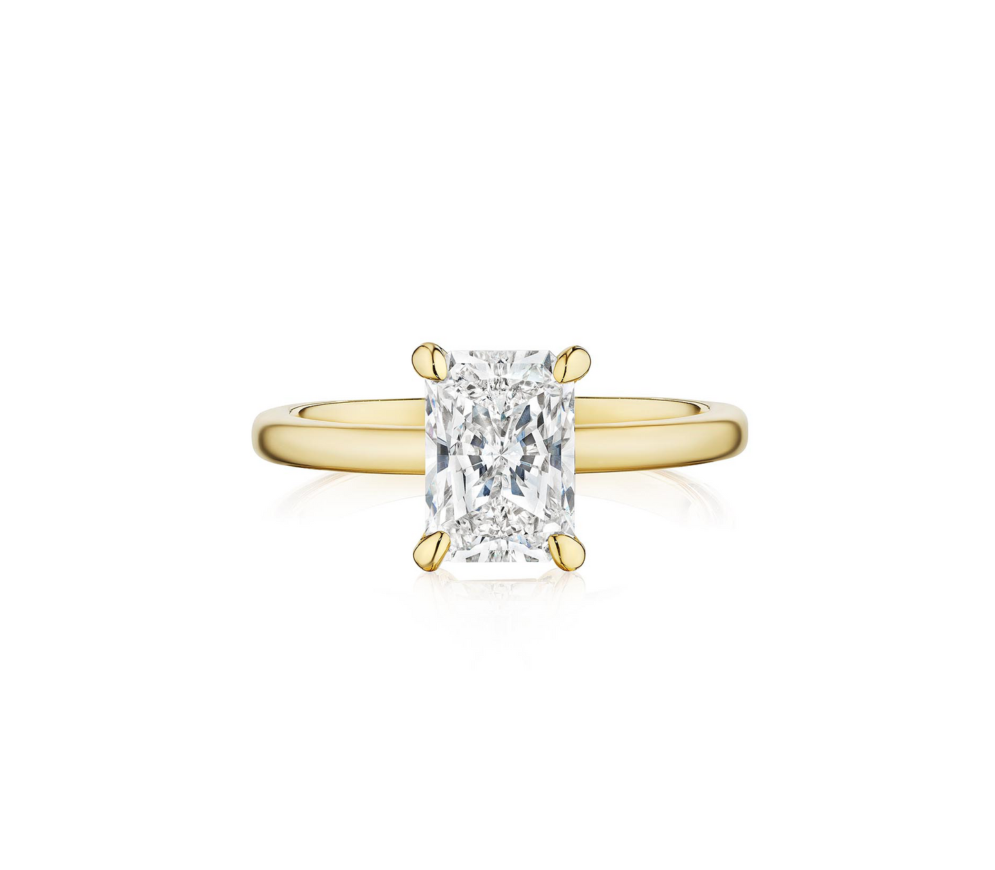 Fink's Exclusive Yellow Gold Solitaire Radiant Diamond Engagement Ring