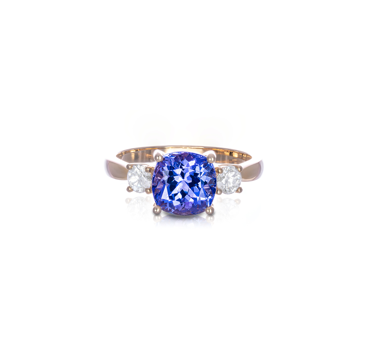 Sabel Collection Yellow Gold Tanzanite and Diamond Ring