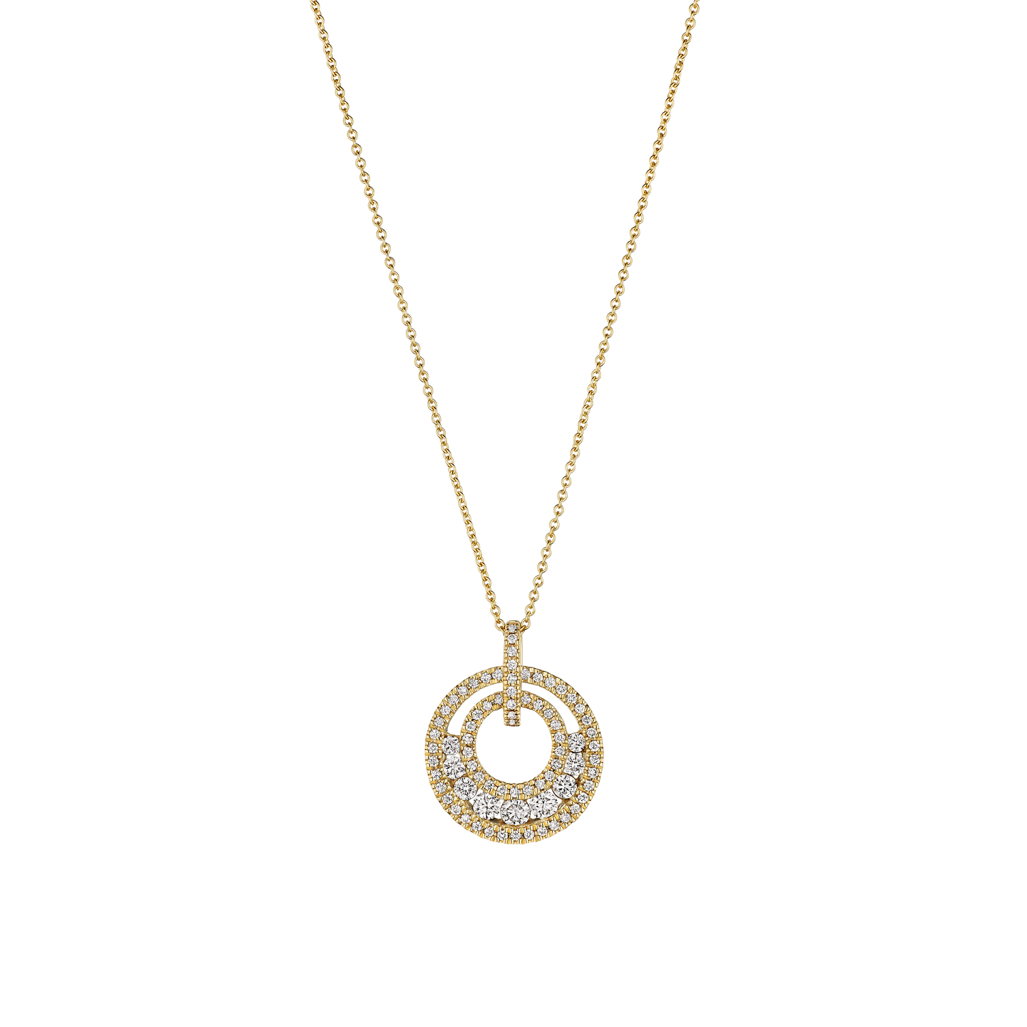 Sabel Collection Yellow Gold Diamond Circle Pendant