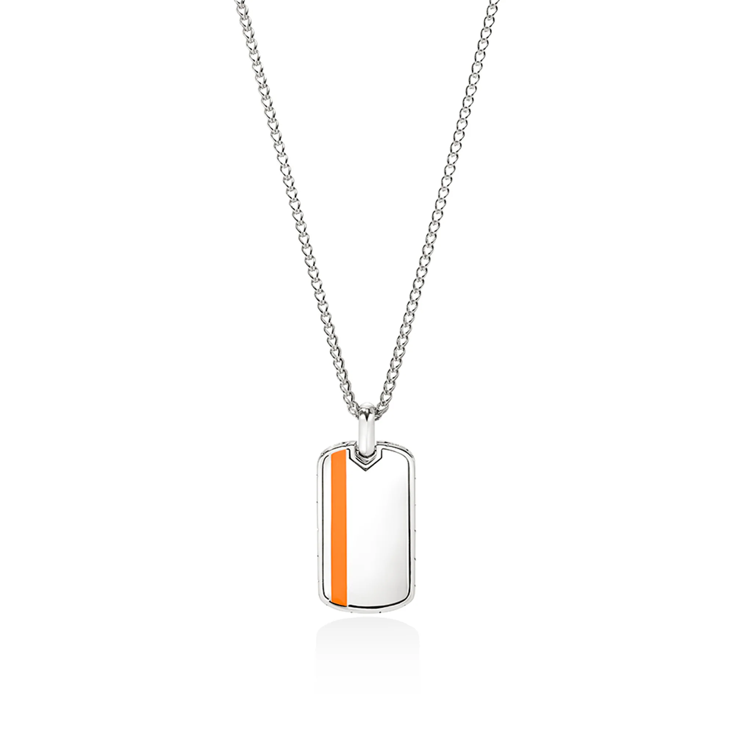 John Hardy Dog Tag with Orange Enamel | Fink's Jewelers