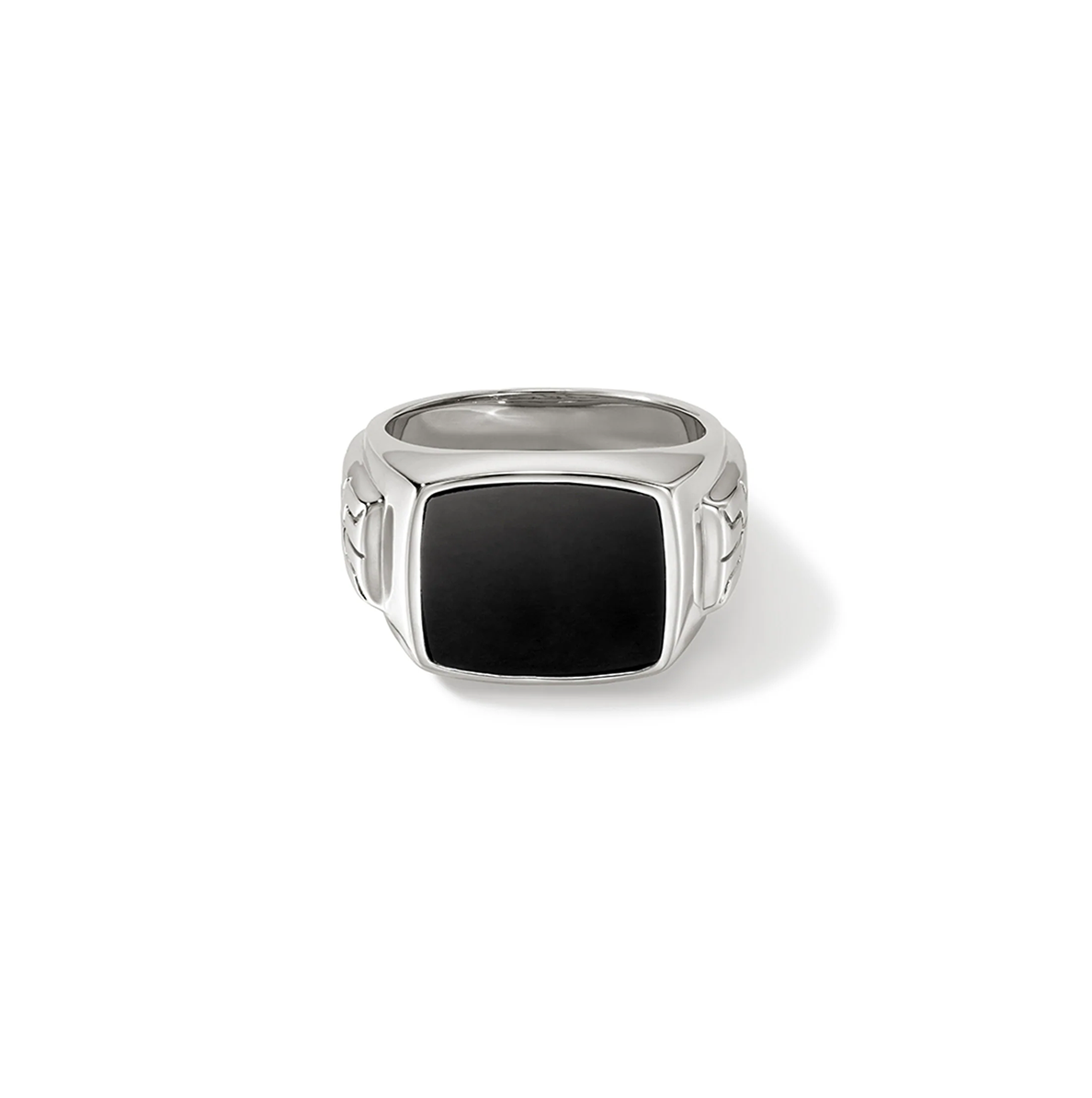 John Hardy Sterling Silver Signet Ring with Black Onyx