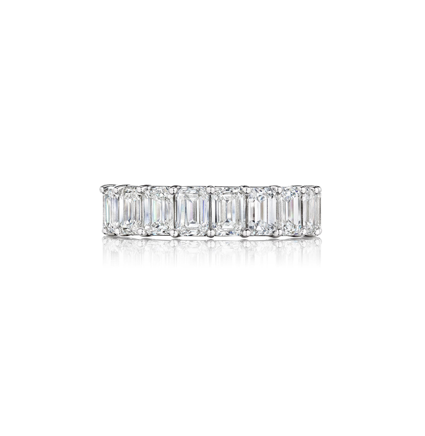 Emerald Cut Diamond Platinum Wedding Band