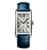 Longines DolceVita Watch with Silver Flinqué Dial and Blue Alligator Strap