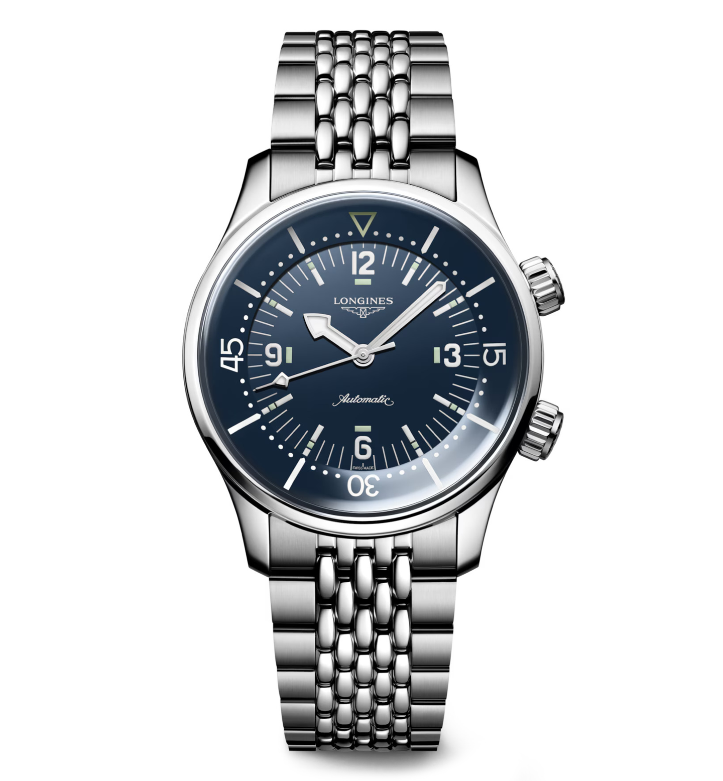 Longines Legend Diver 39mm Watch with Blue Lacquered Polished Dial