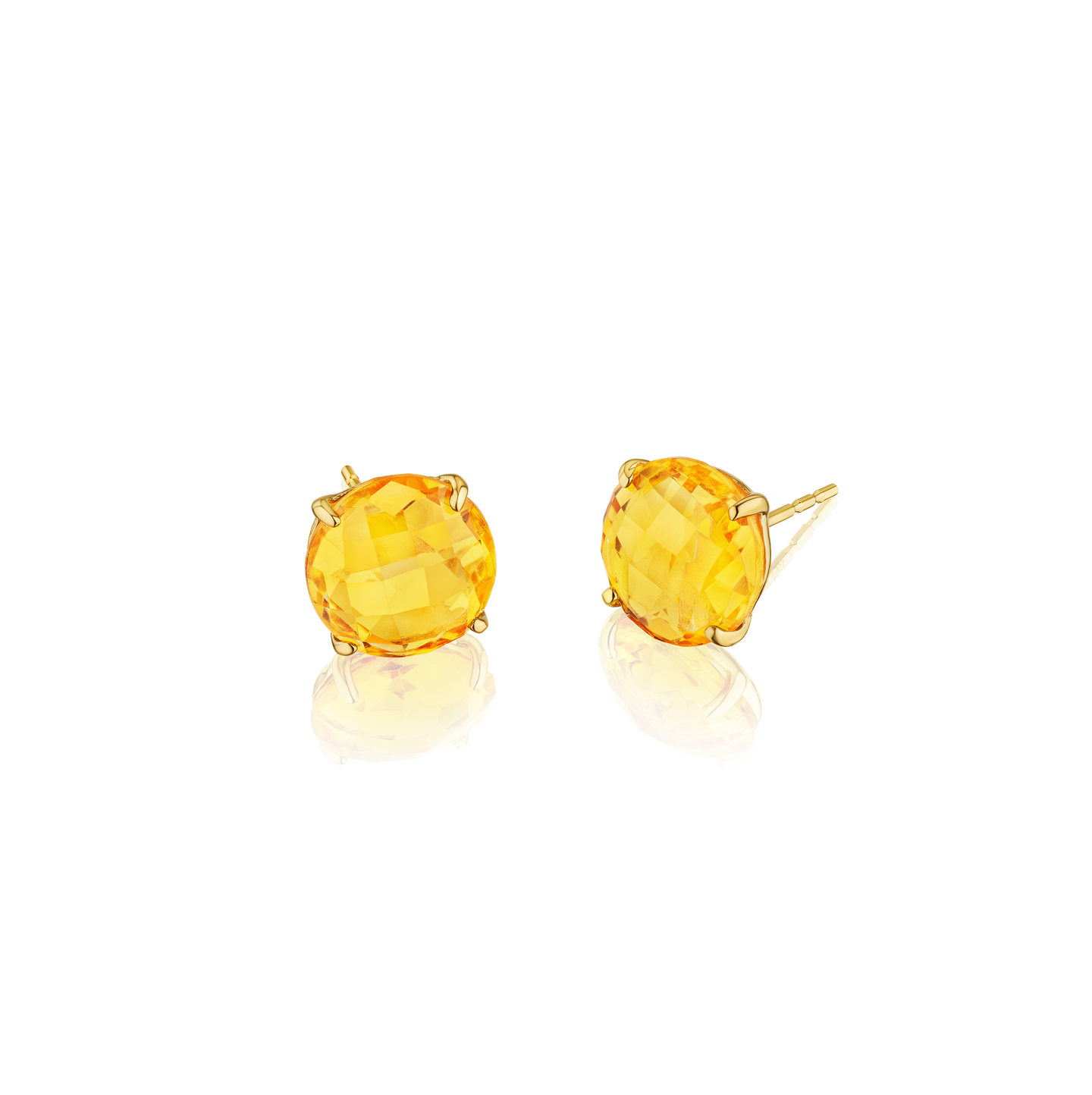 Sabel Collection Yellow Gold Citrine Stud Earrings