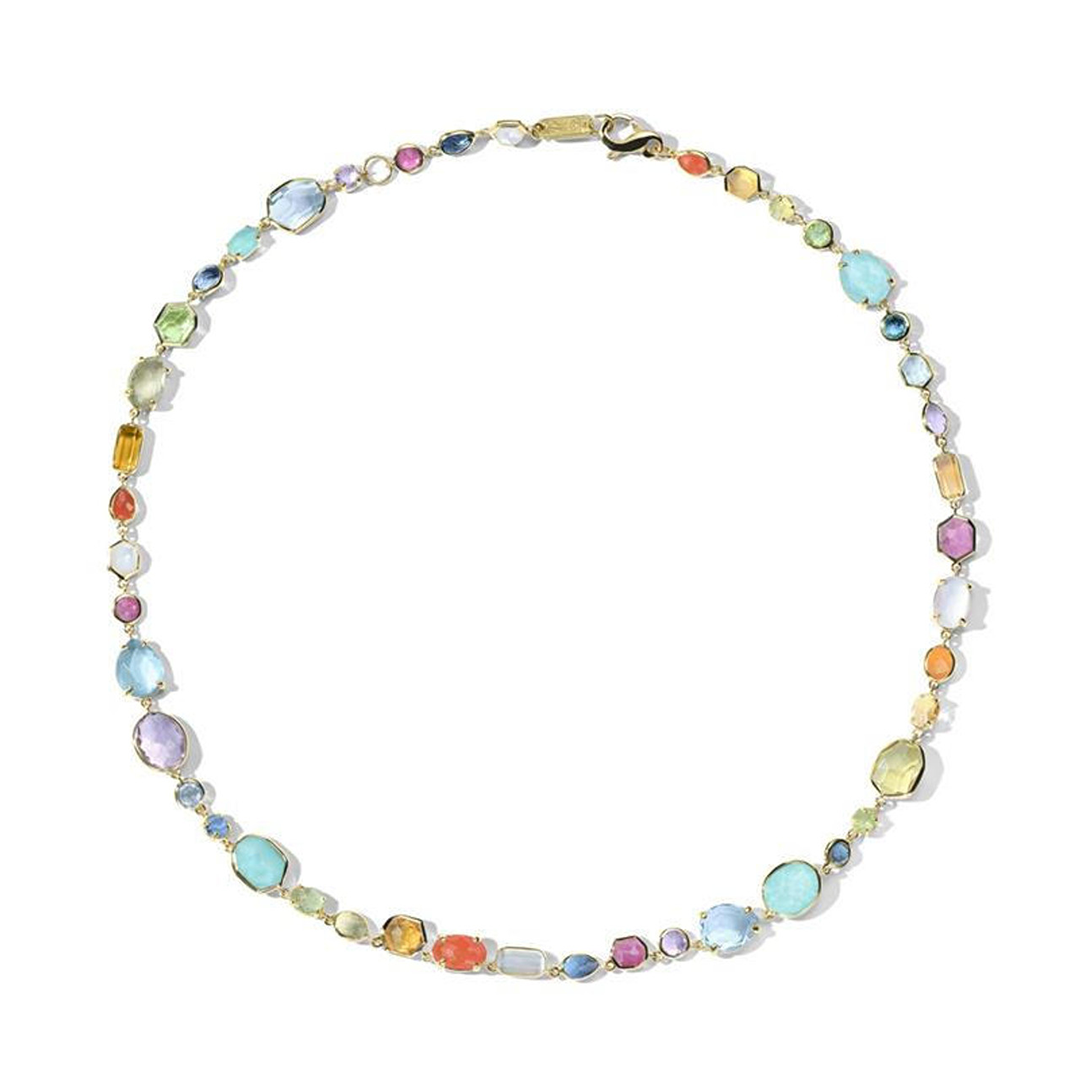 IPPOLITA Rock Candy Yellow Gold Mini Sofia Necklace in Summer Rainbow