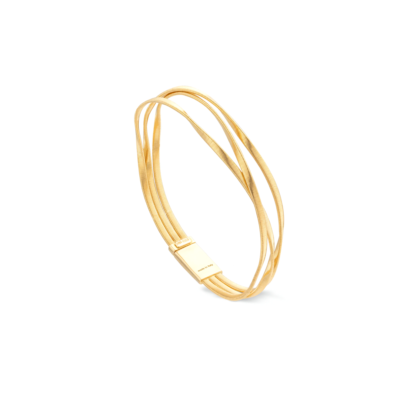 Marco Bicego Marrakech 18k Yellow Gold Hand Twisted 3 Strand Coil Bangle