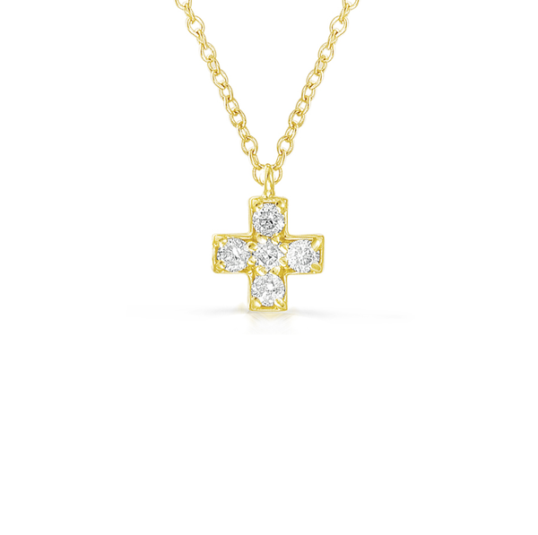 Yellow Gold Diamond Smiley Bar Necklace | Fink's