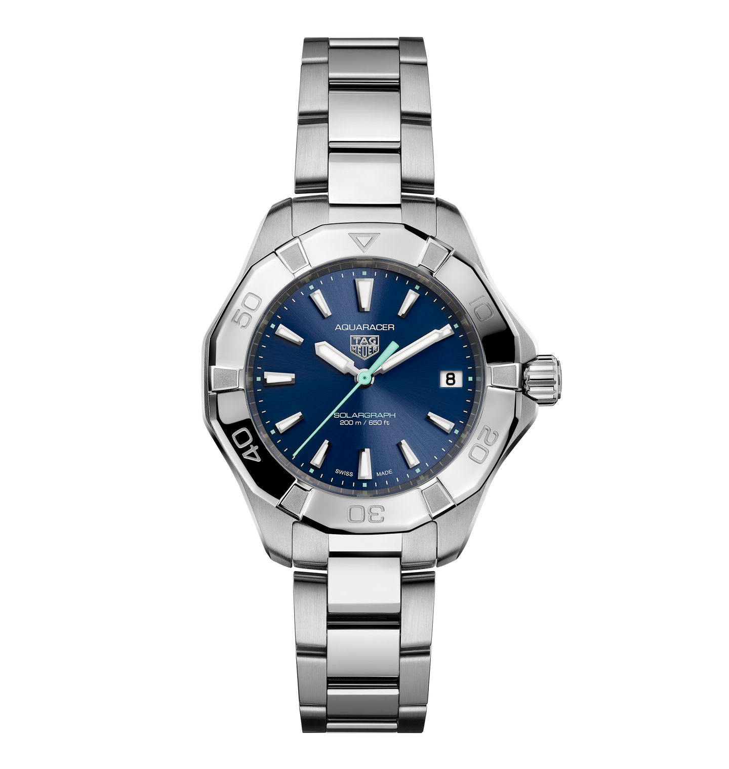 TAG Heuer Aquaracer Professional 200 Solargraph Watch with Blue Sunray Brushed Dial