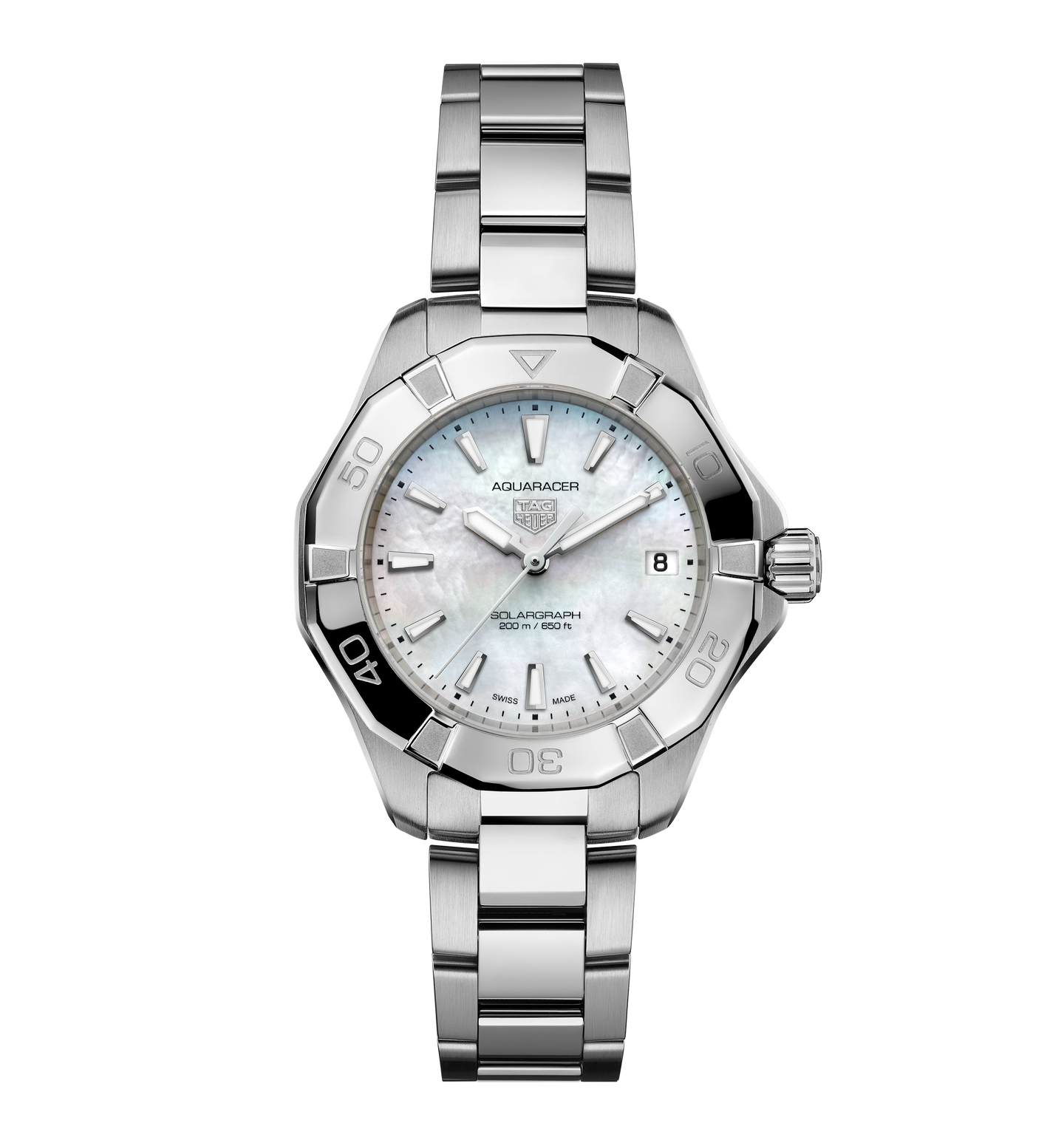 TAG Heuer Aquaracer Professional 200 Solargraph Watch with Mother of Pearl Dial