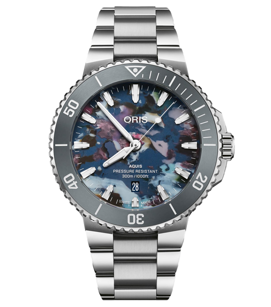Oris Aquis Date Upcycle Watch with Multicoloured Dial | Fink's