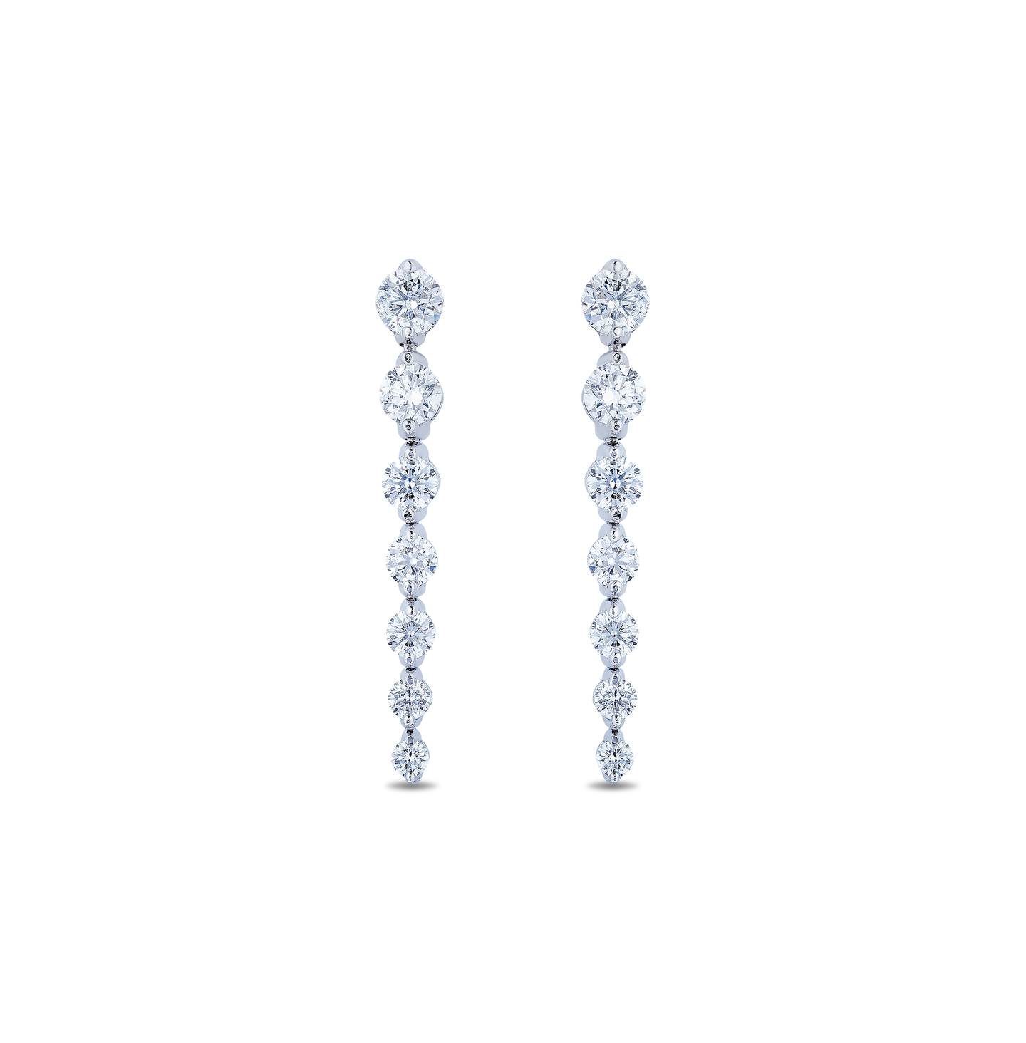 Sabel Collection White Gold Graduated Diamond Drop Earrings