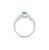 Sabel Collection White Gold Emerald and Round Diamond Ring