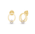 14K Yellow Gold Pearl Drop Earrings with diamond accents