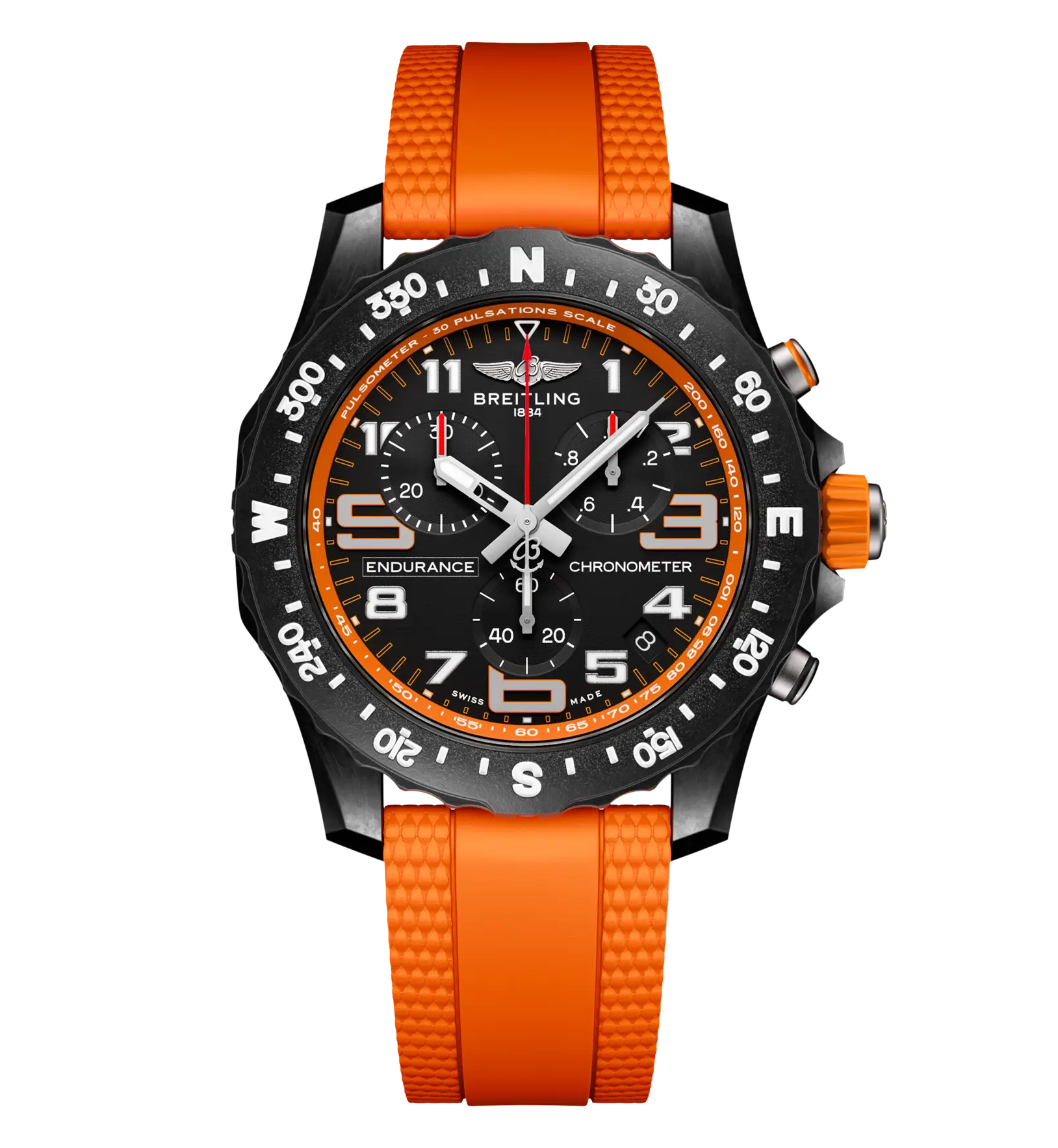 Breitling Endurance Pro 44 Watch Orange Rubber Strap | Fink's