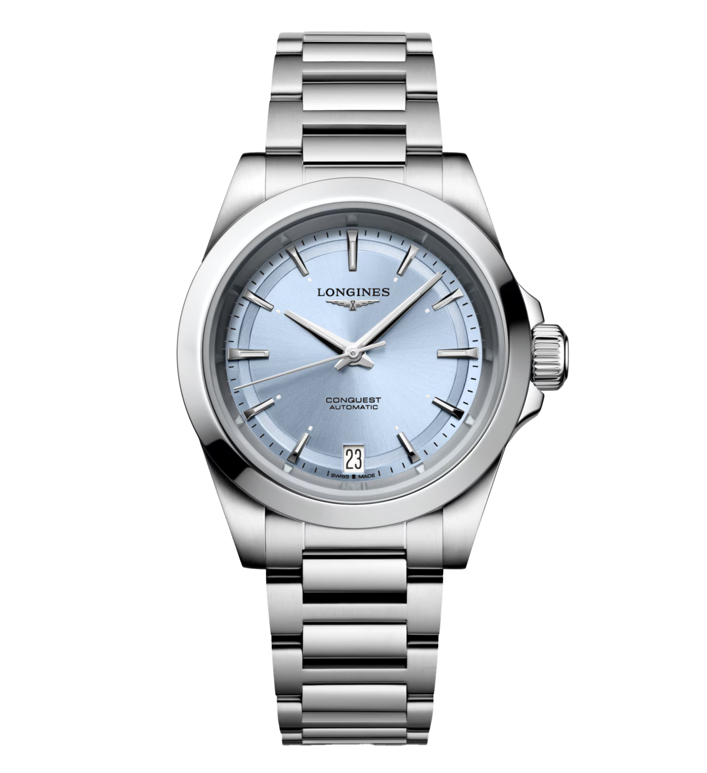 Longines Conquest 34mm Watch with Pastel Blue Dial
