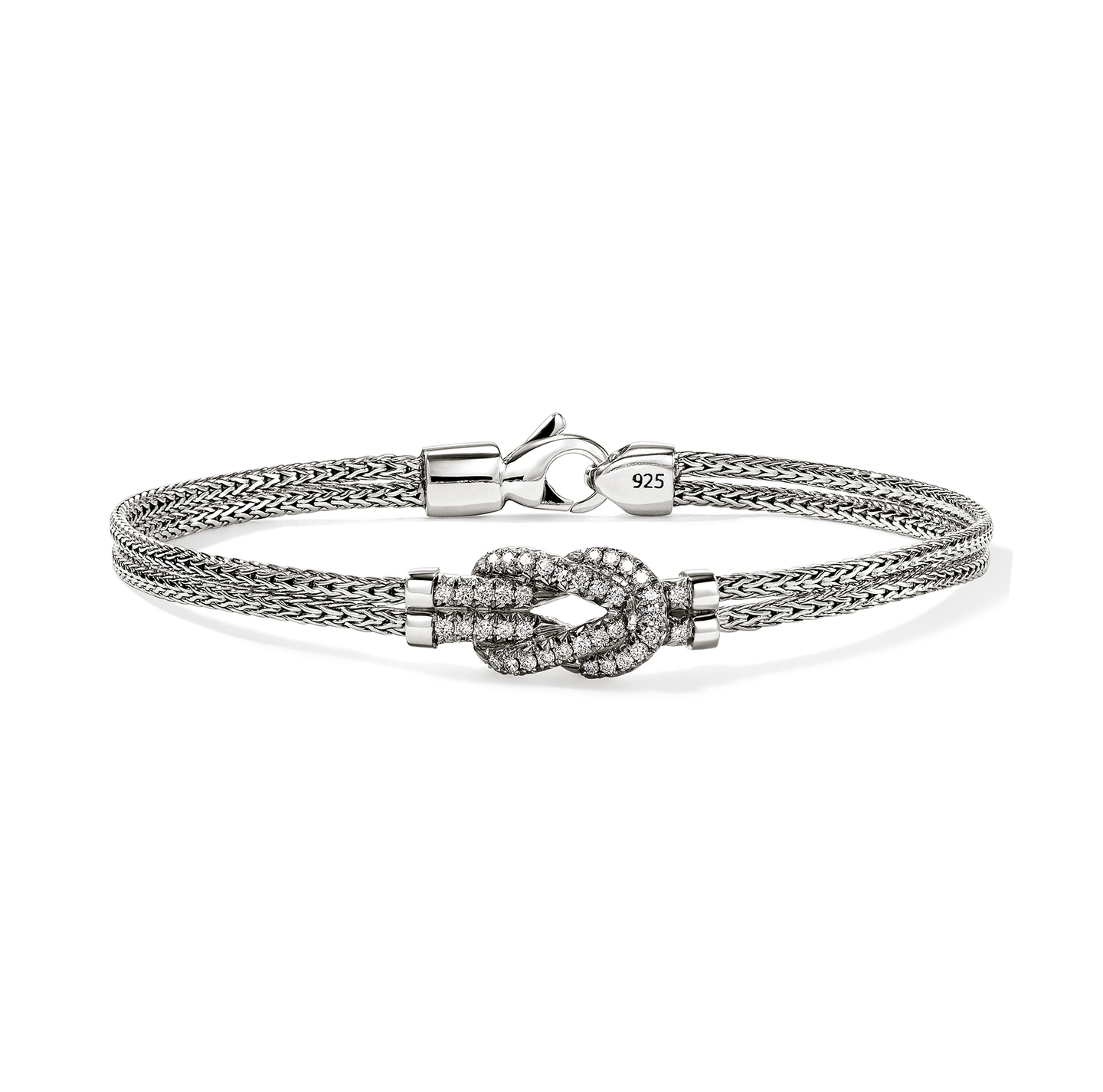 John Hardy Love Knot Sterling Silver Diamond Bracelet