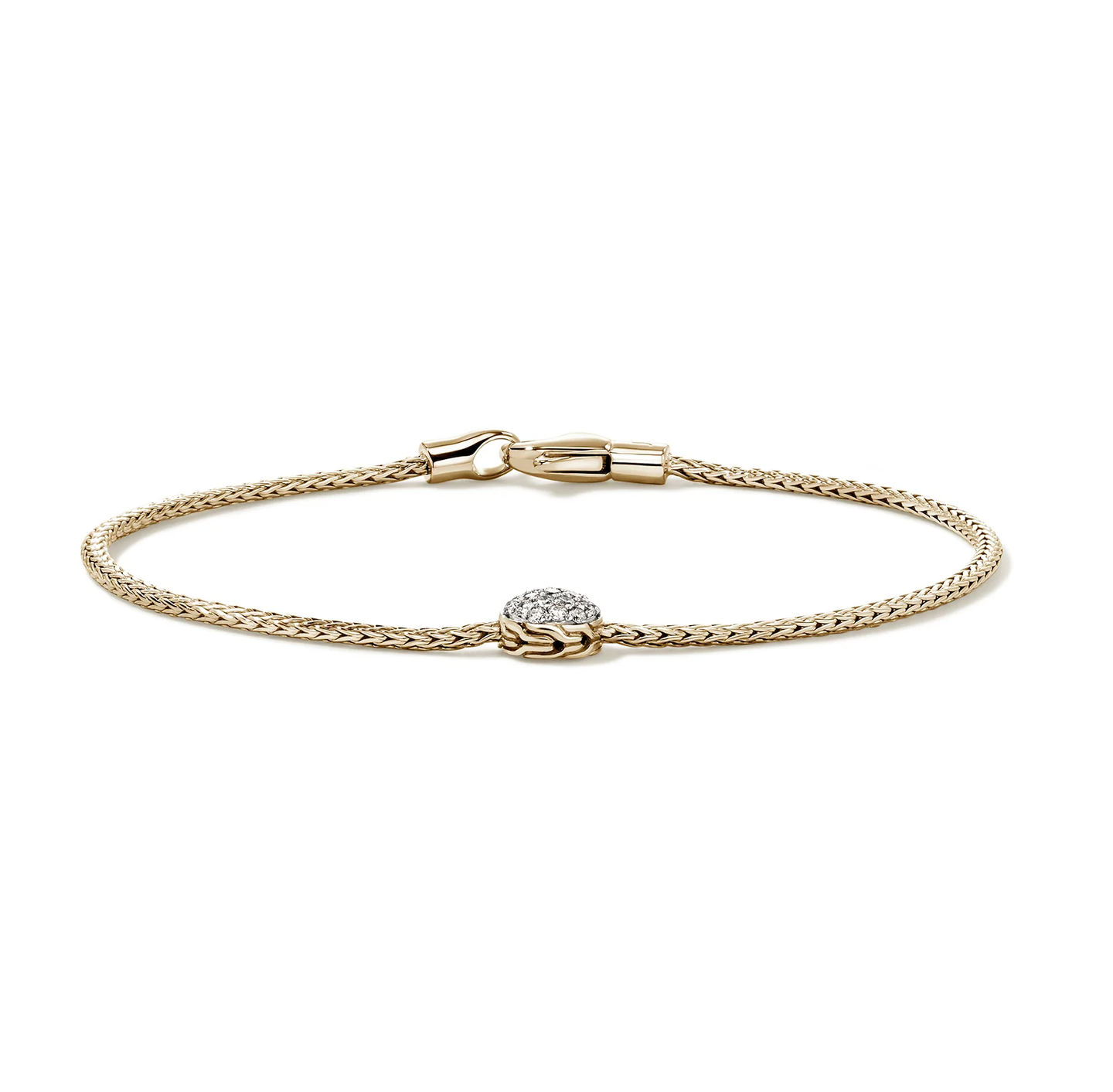 John Hardy Essentials Yellow Gold Pavé Diamond Bracelet