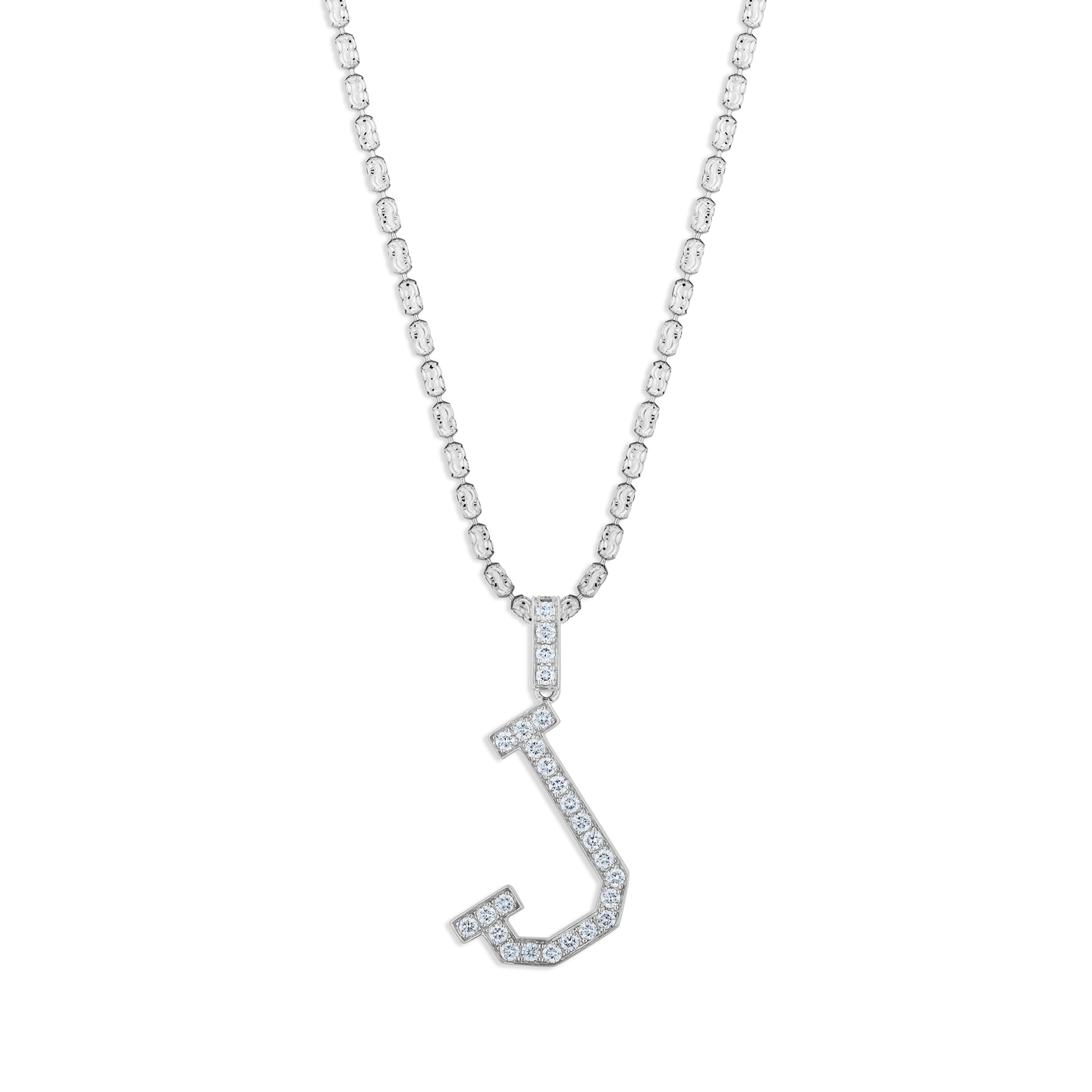 Sabel Collection White Gold Diamond J Initial Pendant