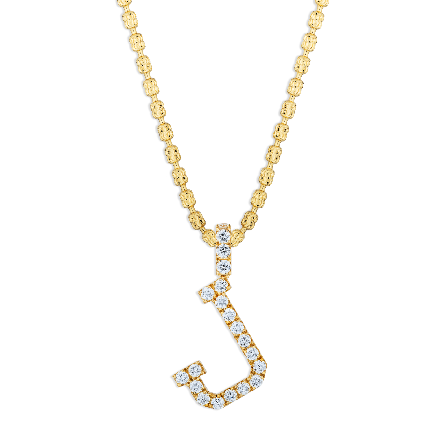 Sabel Collection Yellow Gold Diamond J Initial Pendant