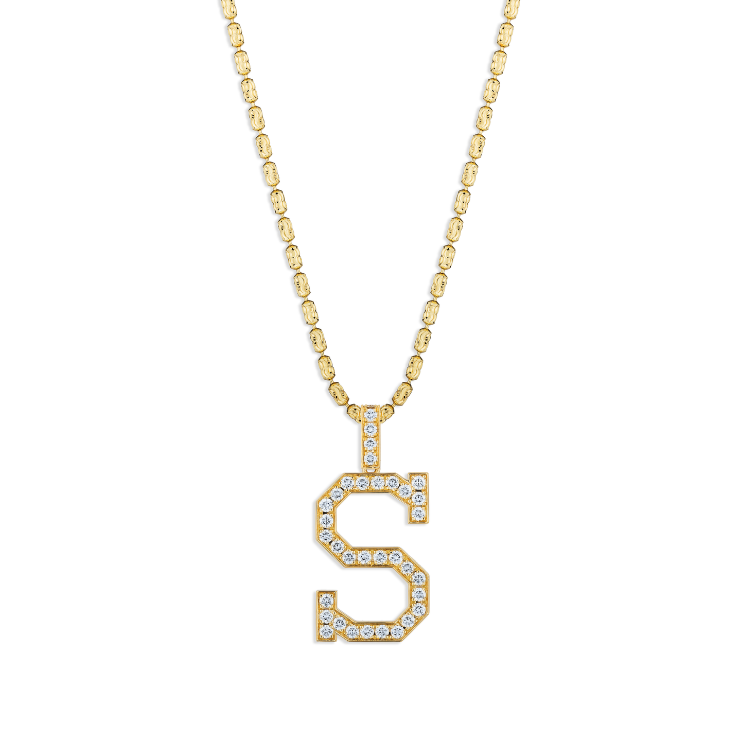Yellow Gold Diamond S Initial Pendant Necklace Fink's