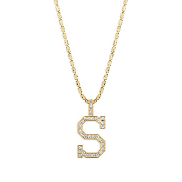 Yellow Gold Diamond S Initial Pendant Necklace Fink's