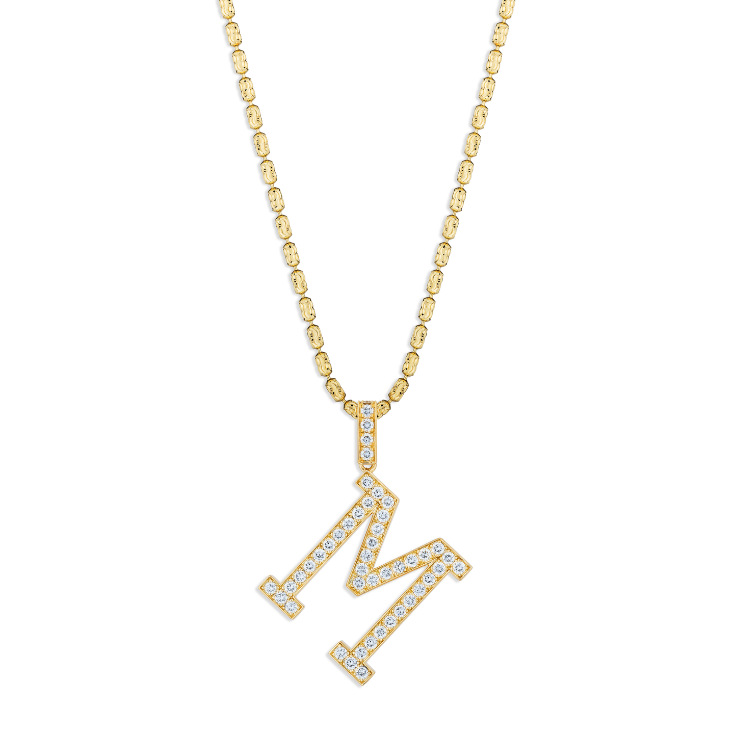Sabel Collection Yellow Gold Diamond M Initial Pendant