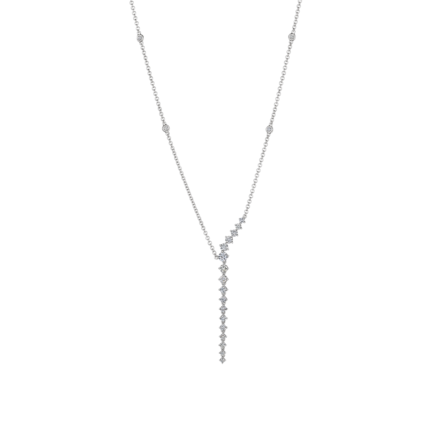 Sabel Collection 14K White Gold Diamond Dangle Necklace